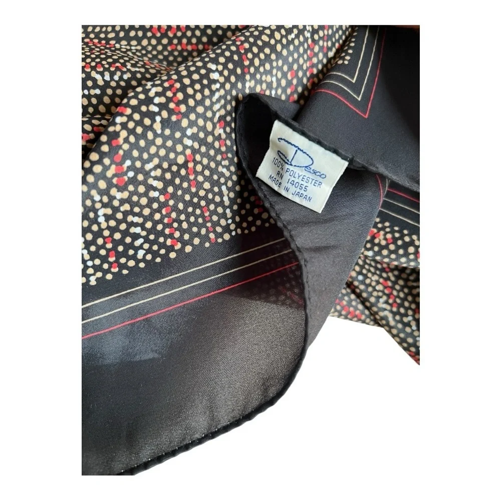 Desco Vintage Black and Red Squared Patterned Scarf